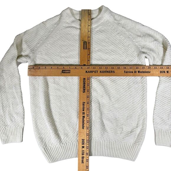 H&M Women’s Pullover Sweater Knitted Ivory Size Small White Chunky Cottage S - Picture 2 of 5